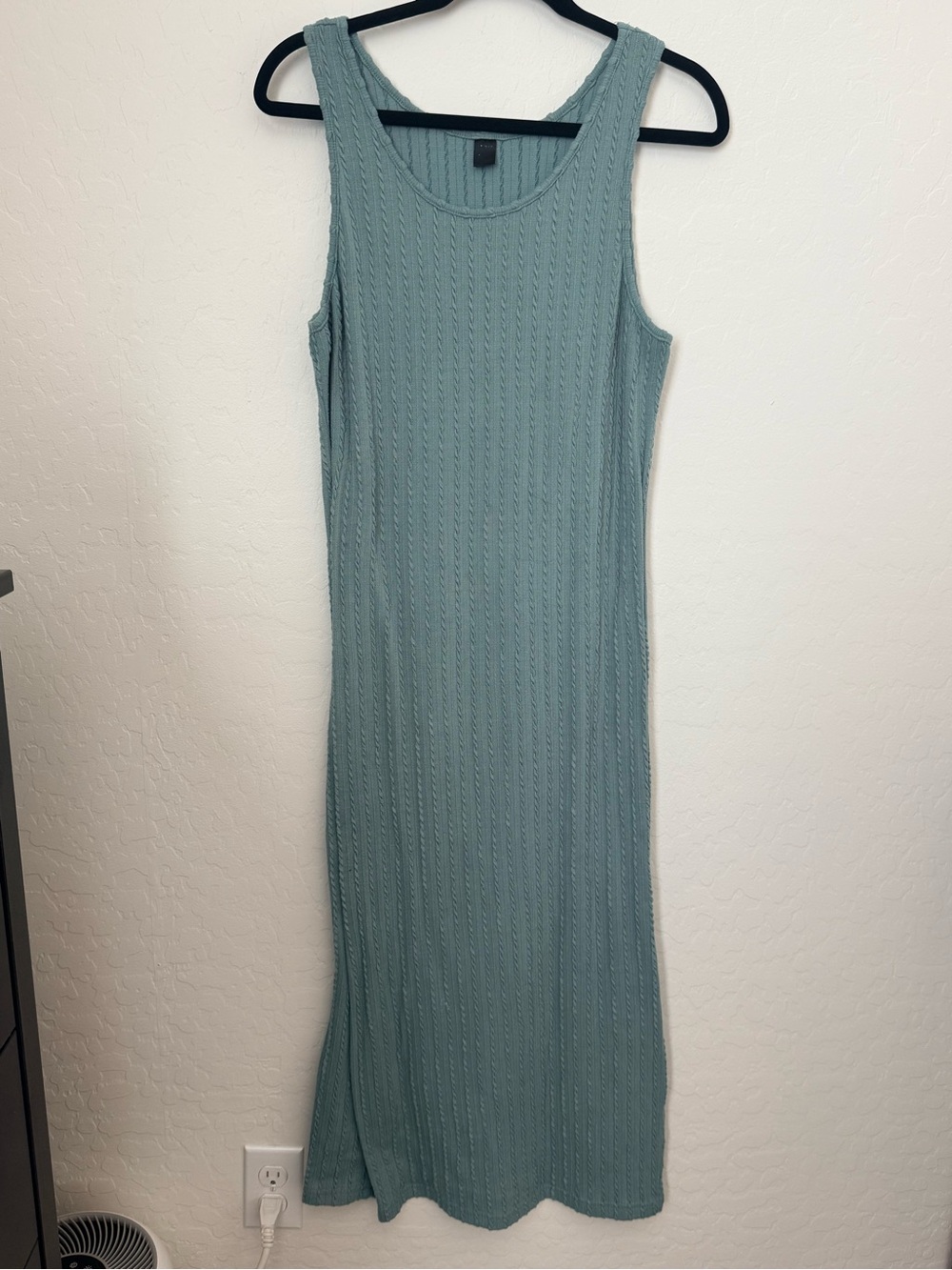 Sleeveless Ribbed Maxi Dress in Sage Green